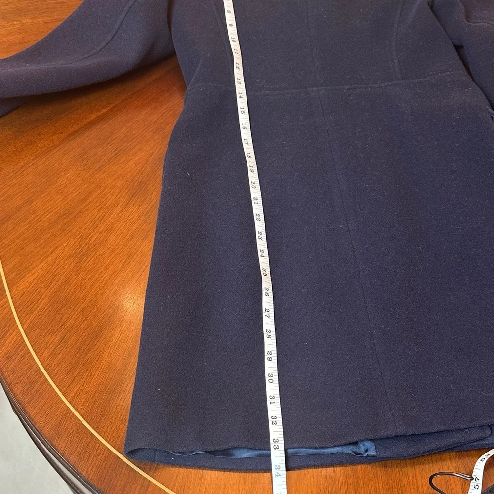Love Moschino Navy Wool Coat – Classic Tailored Designer Style Size S - Picture 11 of 14